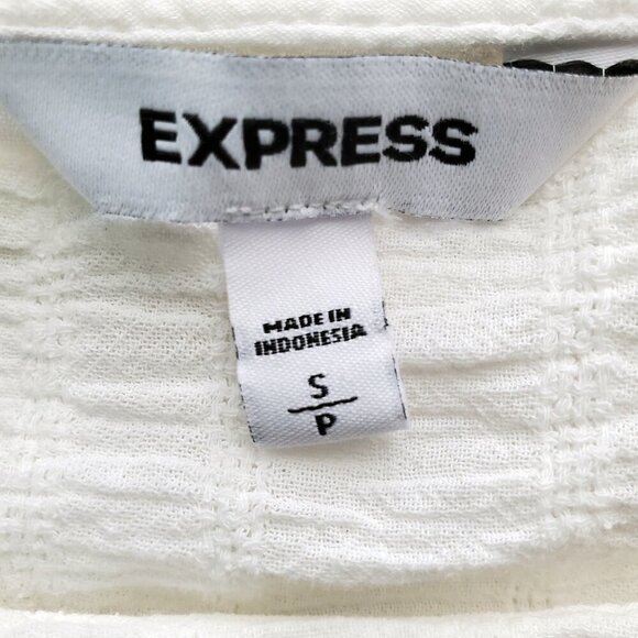 Express Milkmaid Cottagecore Ruffled Sleeveless Peplum Feminine Top 100% Cotton - Picture 9 of 14